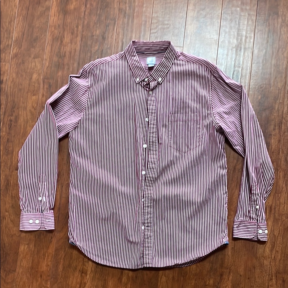 Striped Men's Shirt - Red and White
